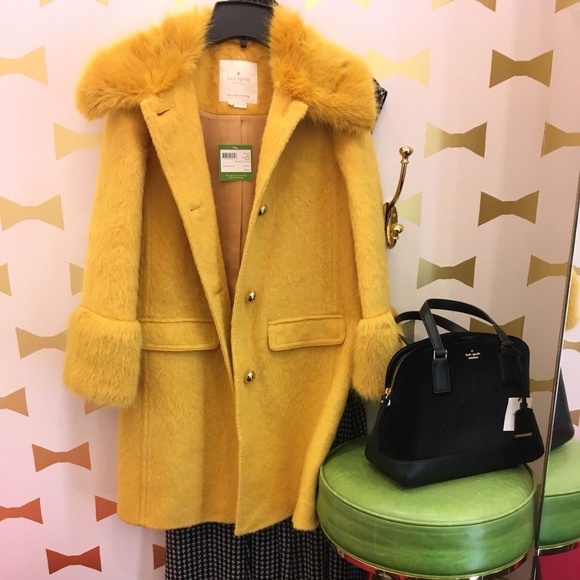 New Kate Spade Fluffy Wool Faux Fur 